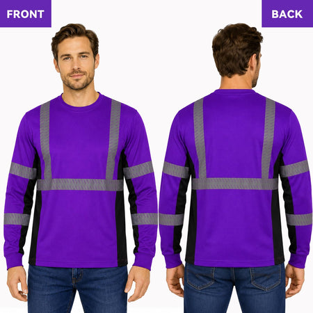 SMASYS Safety Shirts with Silver Slanted Carving Reflective Tape