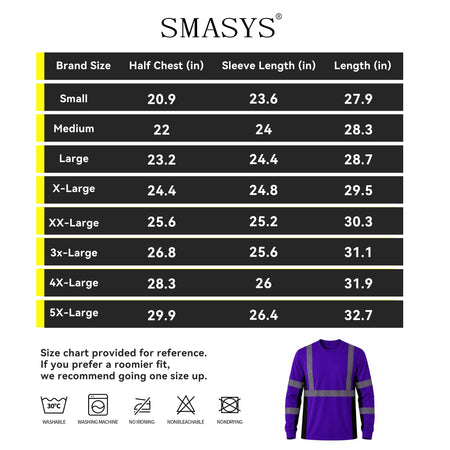 SMASYS Safety Shirts with Silver Slanted Carving Reflective Tape