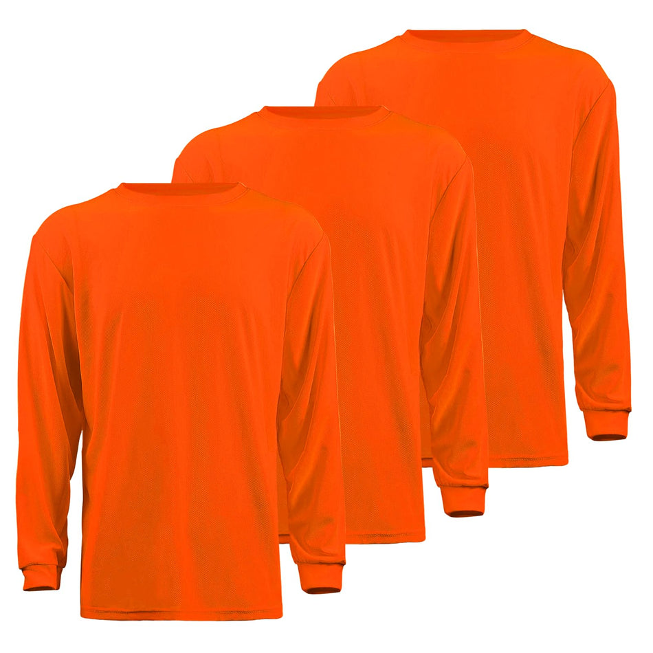 SMASYS Hi-Vis Safety Shirts, 3 Pcs Long Sleeve Bright Shirts