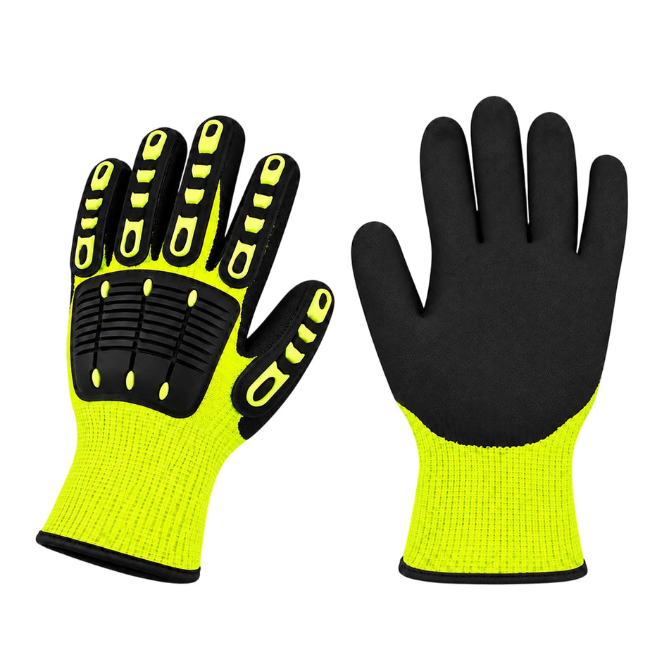 Guantes de trabajo SMASYS que reducen los impactos, nivel de corte ANSI A5, con protectores de nudillos de TPR y absorción de impactos
