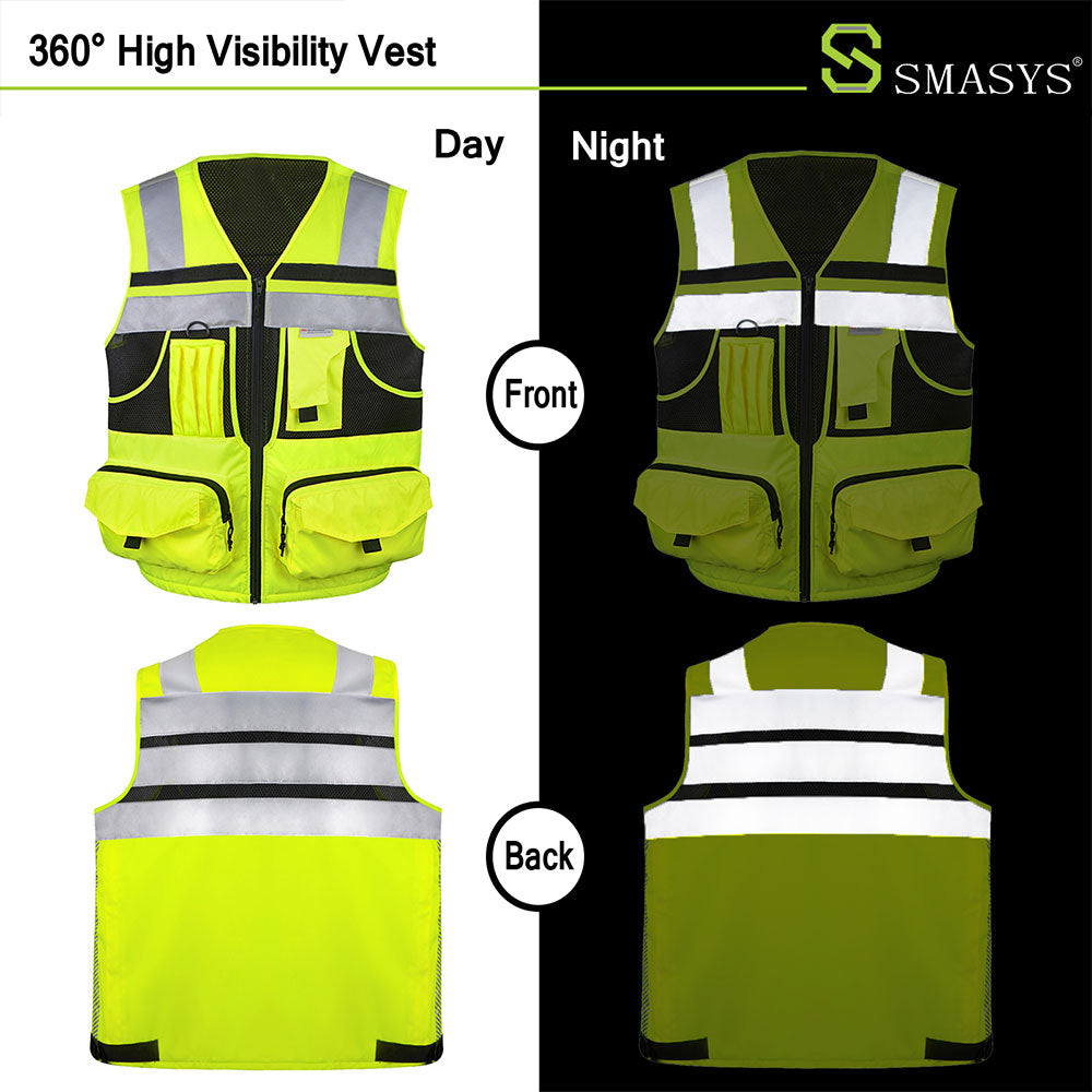 reflective safety vest, yellow
