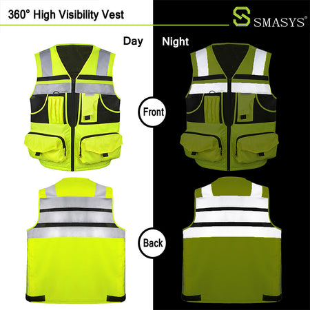 reflective safety vest, yellow