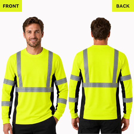 SMASYS Safety Shirts with Silver Slanted Carving Reflective Tape