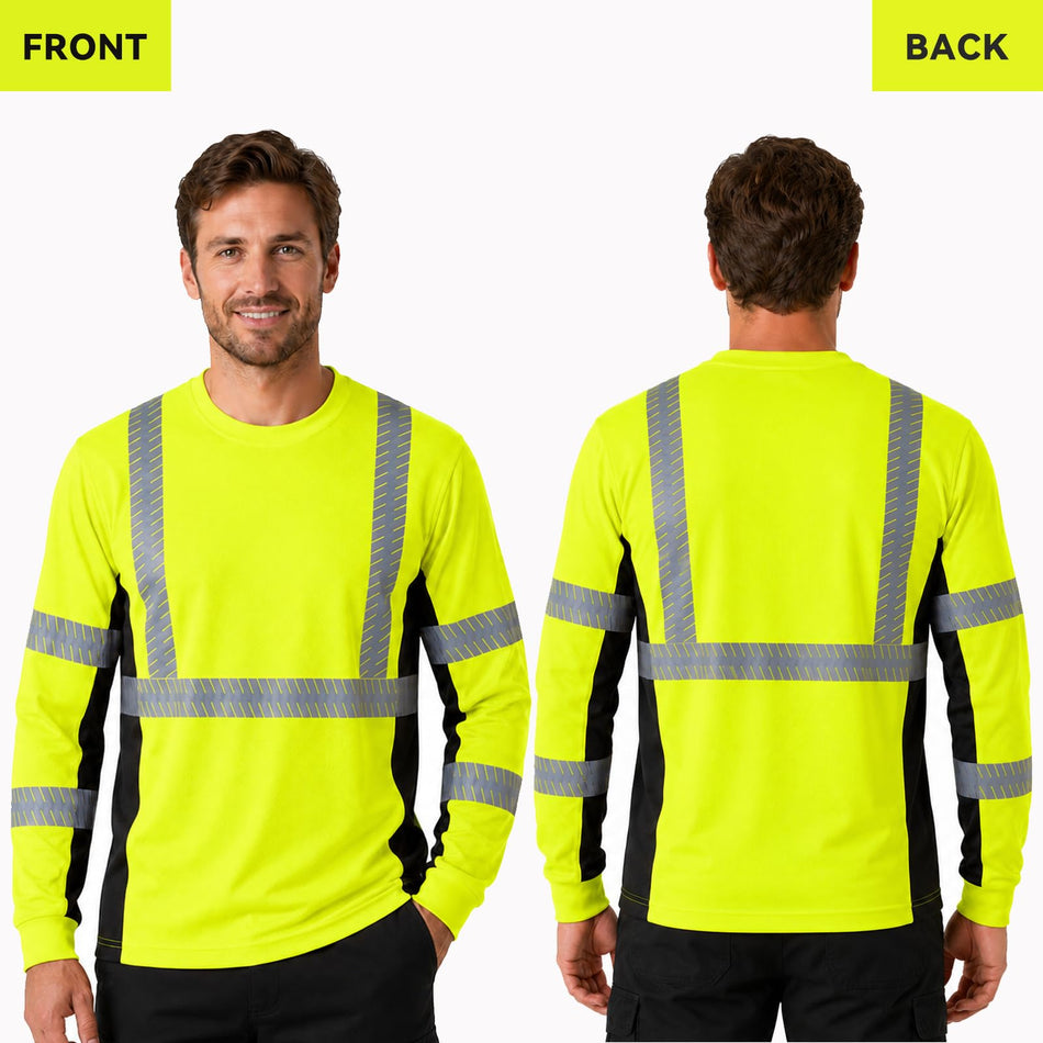 SMASYS Safety Shirts with Silver Slanted Carving Reflective Tape