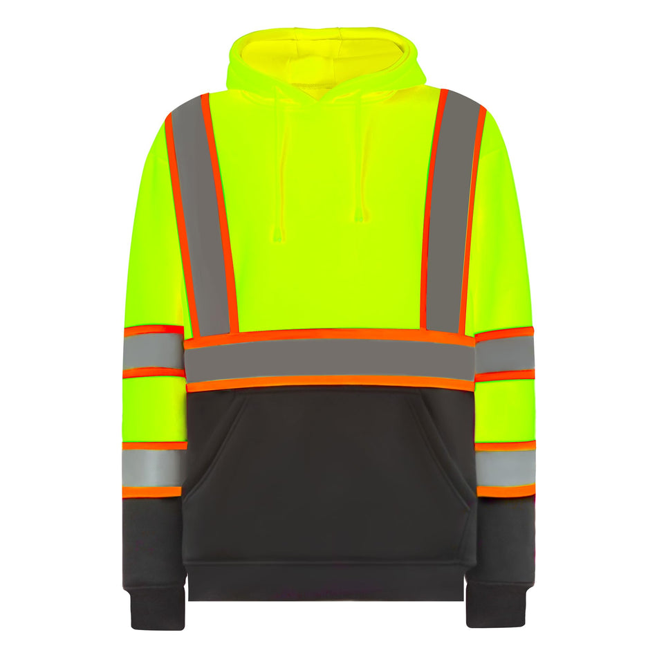 SMASYS Reflective Hoodie, Black Safety Sweatshirt with Hood