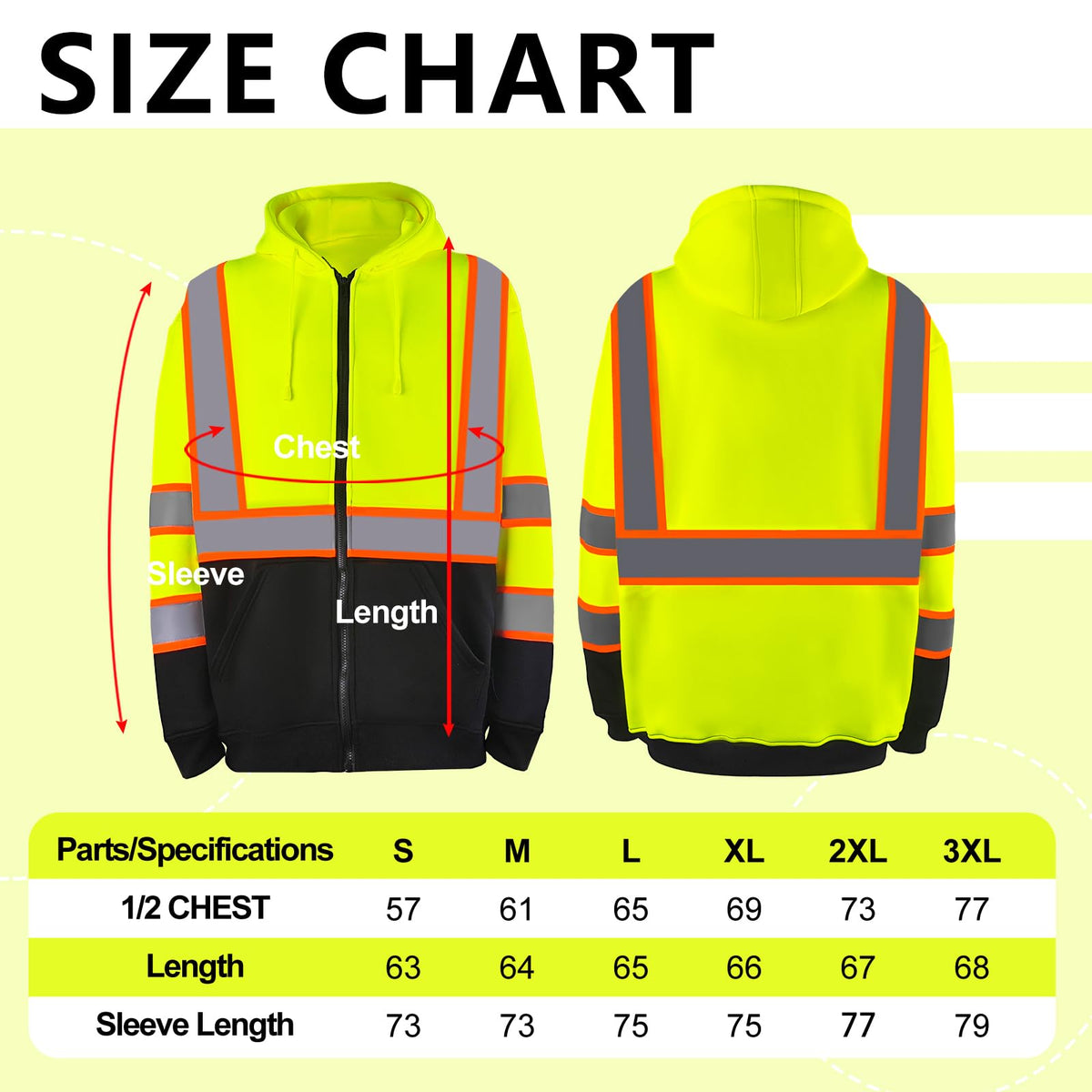 SMASYS Warm Fleece High Visibility Reflective Strips Black Hoodie SMASYS Store