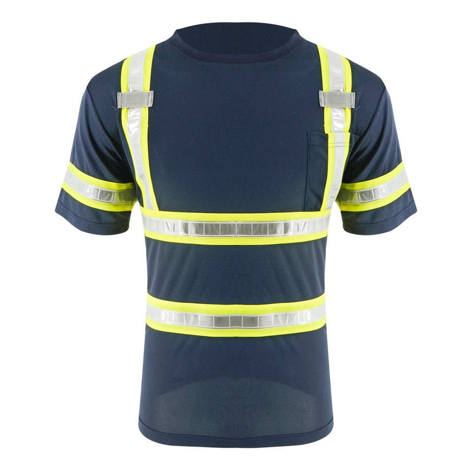 SMASYS Summer Fluorescent PVC Reflective Tape with Padding Hivis Safety T-shirts