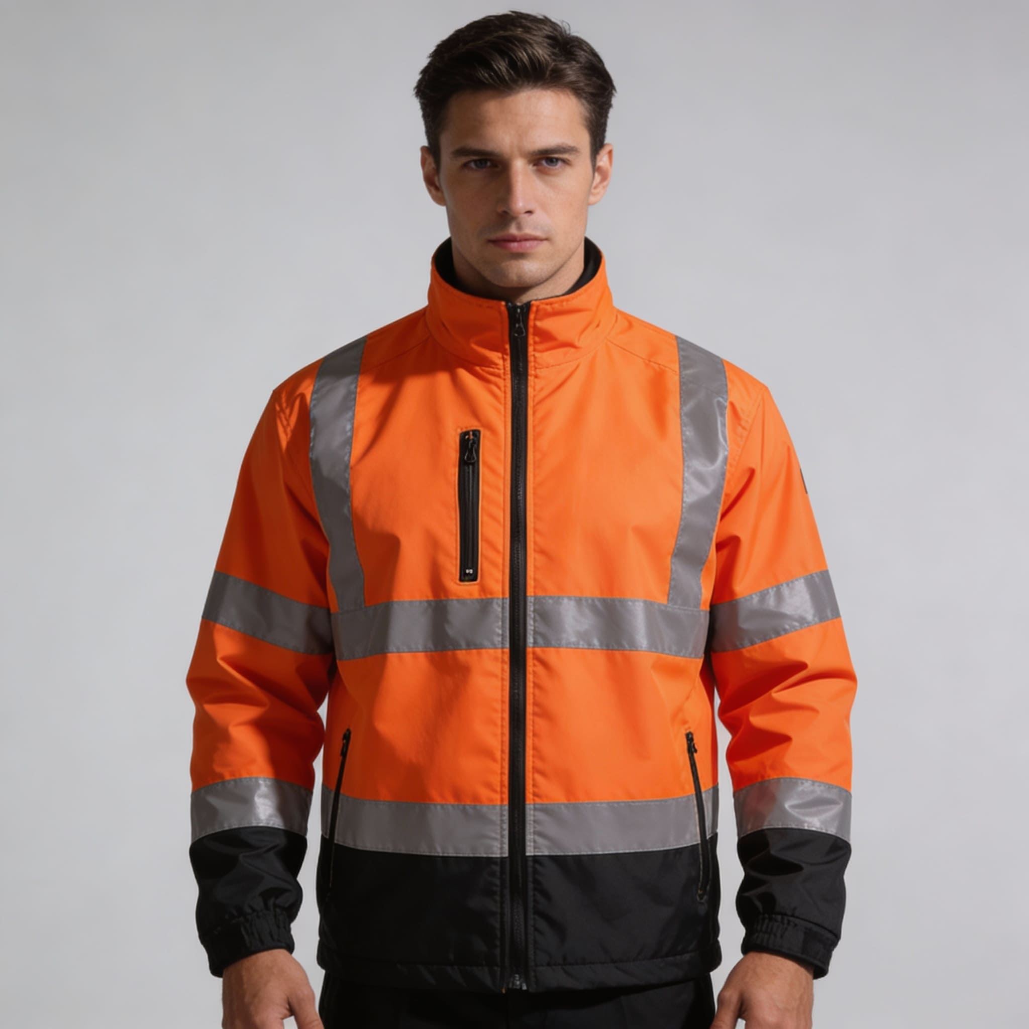 SMASYS Safety Reflective Stripe Softshell Hi Vis Jacket, ANSI