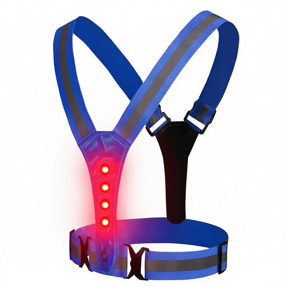 SMASYS Fluorescent Adjustable Belt Led Light Sport Running Safety Vests