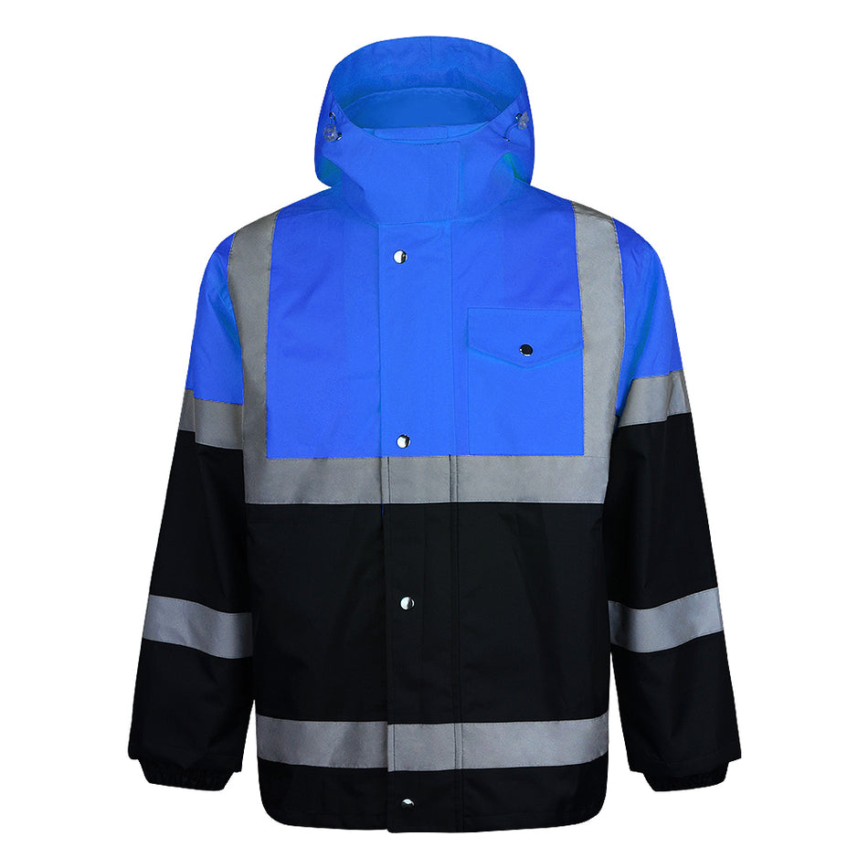 SMASYS Safty Jacket, High Visibility Waterproof Raincoat with Hood
