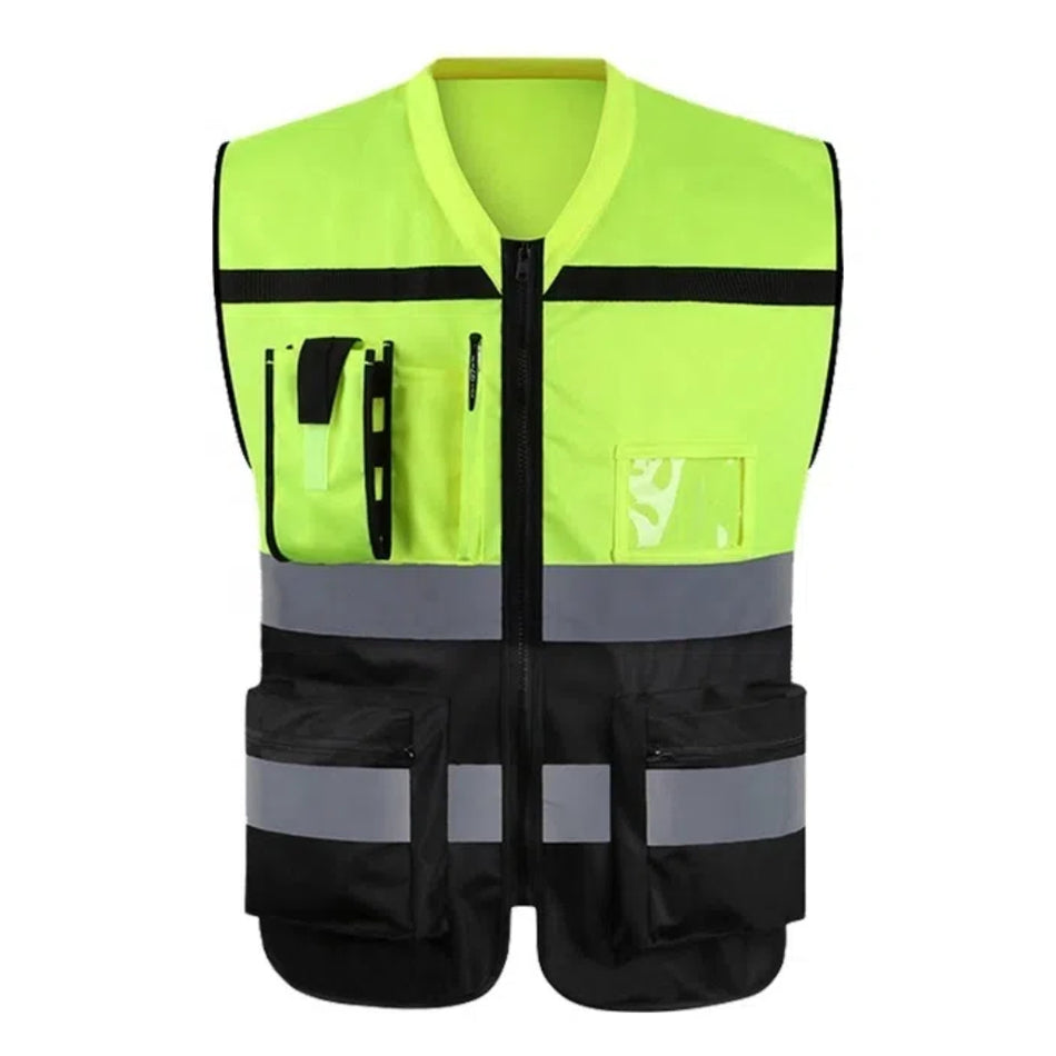 SMASYS High Visibility Security Work Safety Vest with Zipper