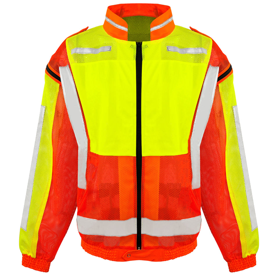 SMASYS Hi Viz Mesh Long Sleeve Vest with Zipper