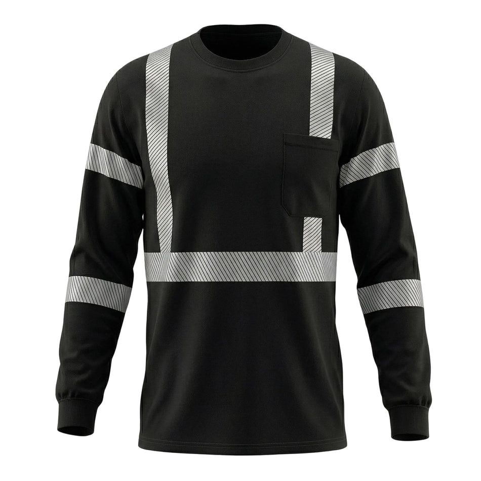 SMASYS Hi Viz Safety Shirt with Reflective Stripes & Black Bottom