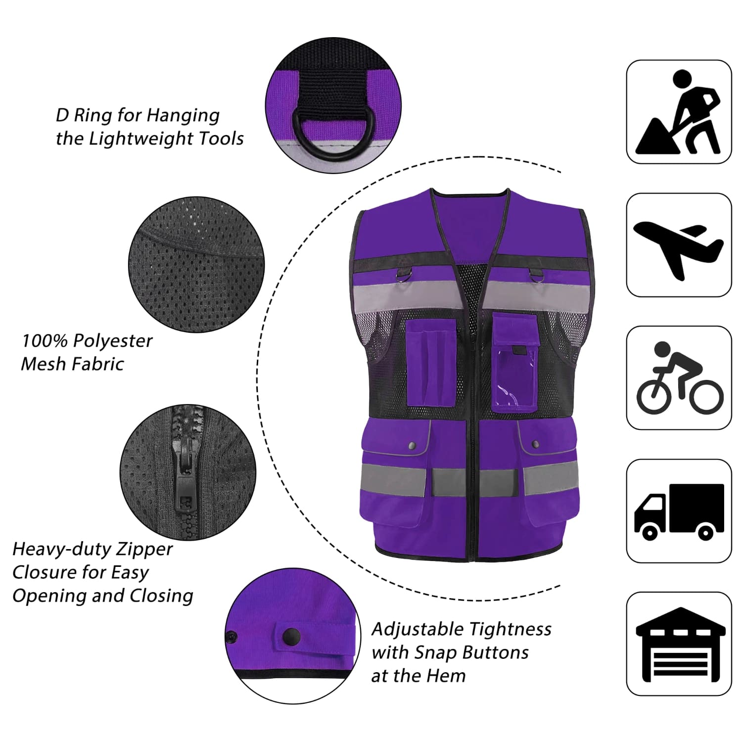 SMASYS High Visibility Reflective Vest,  Safety Vest with 7 Pockets SMASYS Store