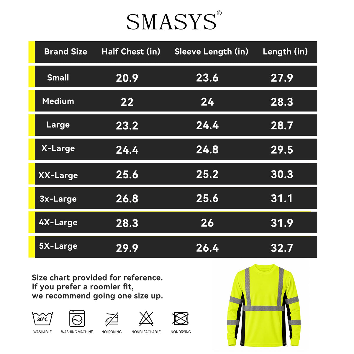SMASYS Safety Shirts with Silver Slanted Carving Reflective Tape