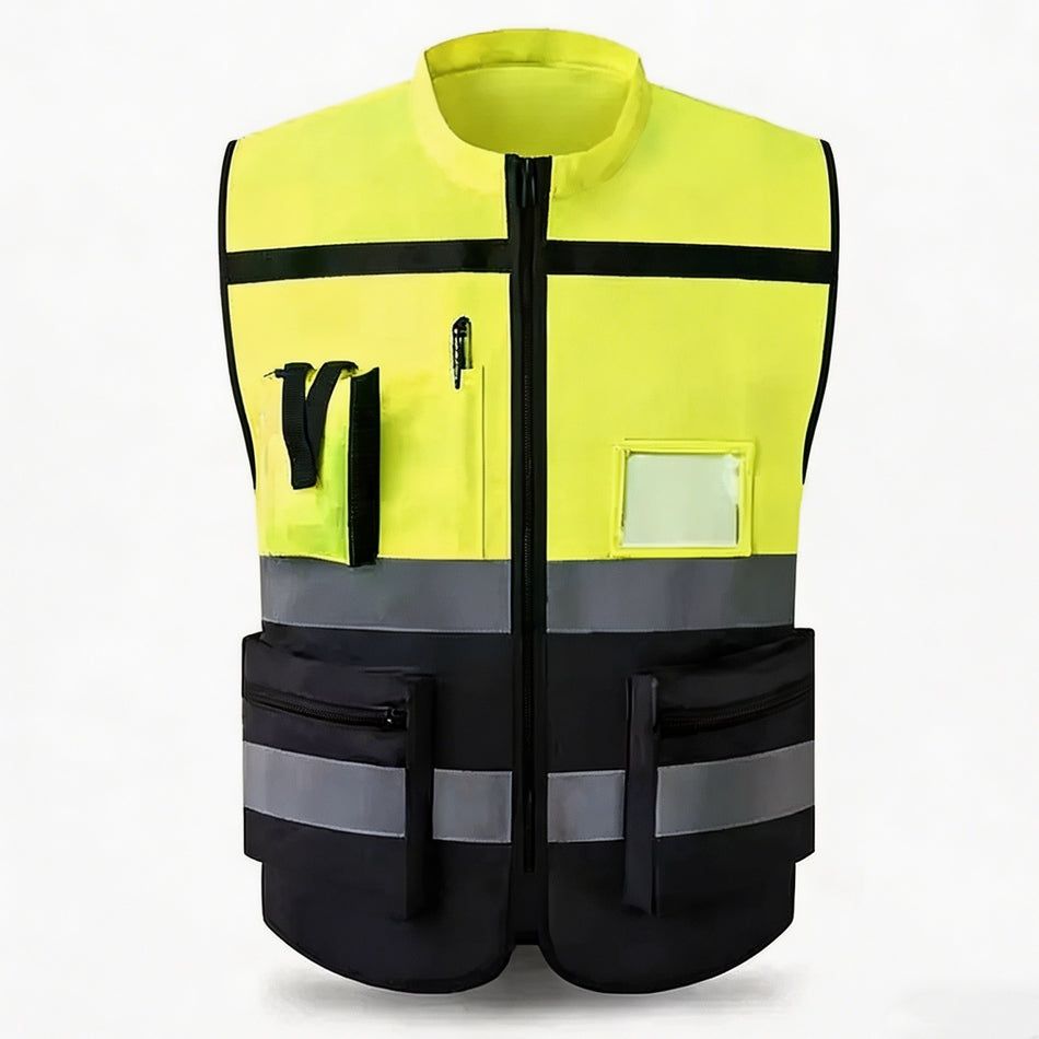 SMASYS High Visibility Security Work Safety Vest with Zipper