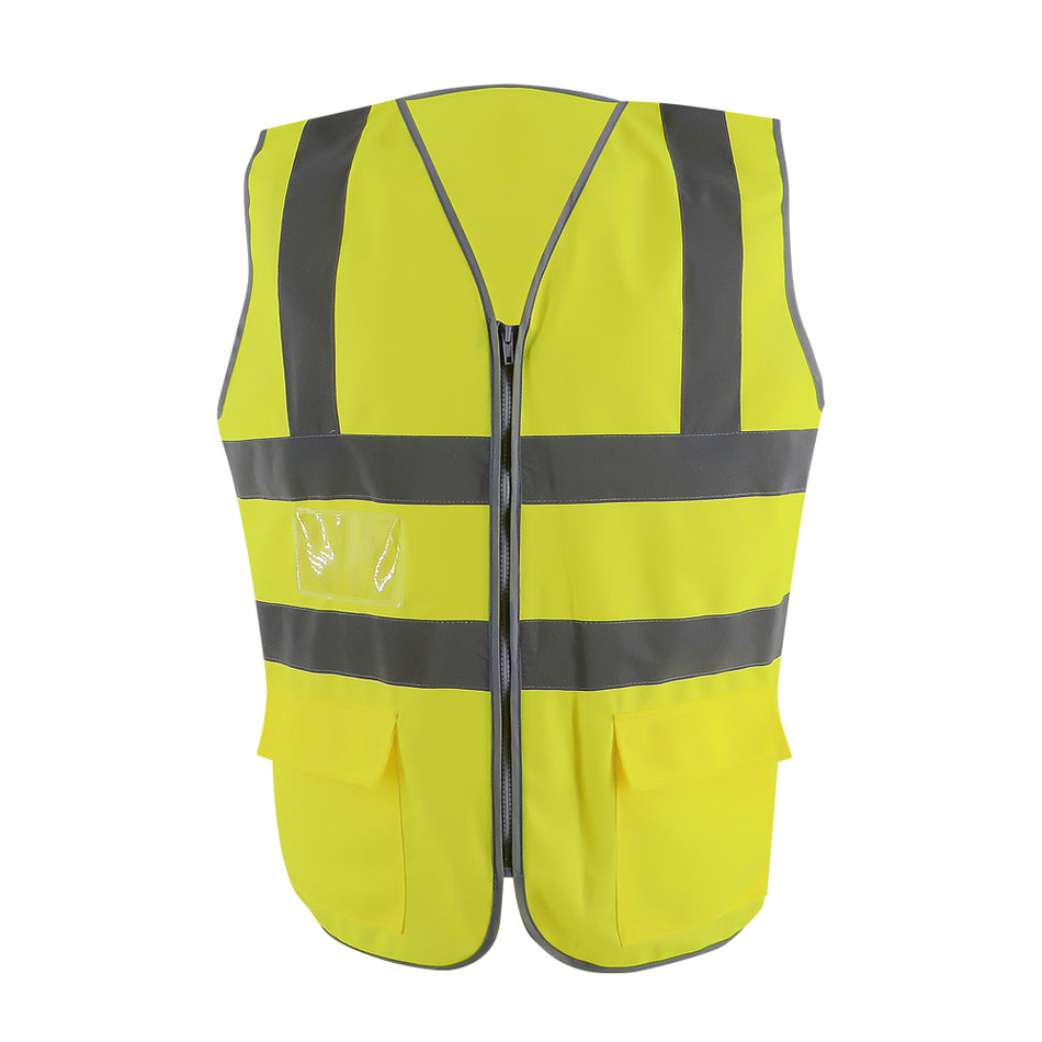 SMASYS Reflective High Vis Yellow Vest with Multi Pockets