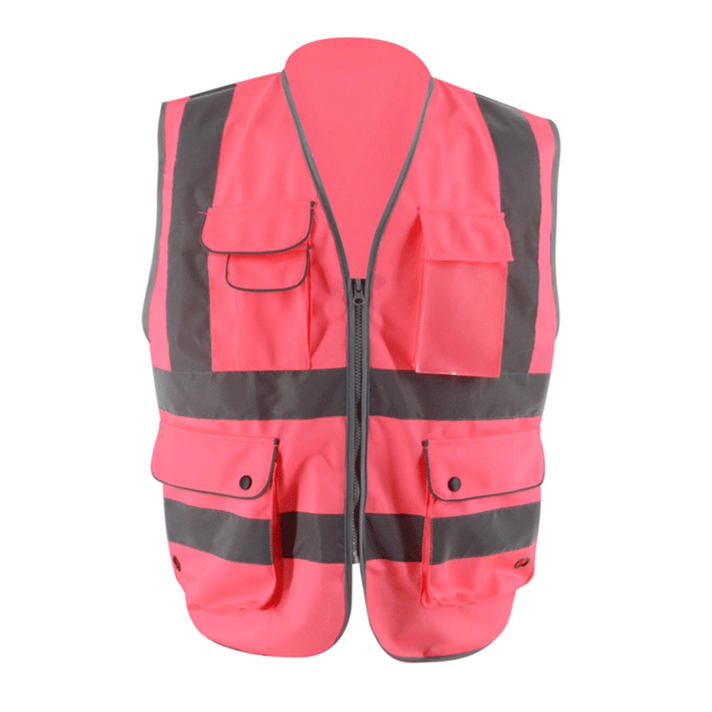 Chaleco de seguridad reflectante con bolsillos multicolor SMASYS