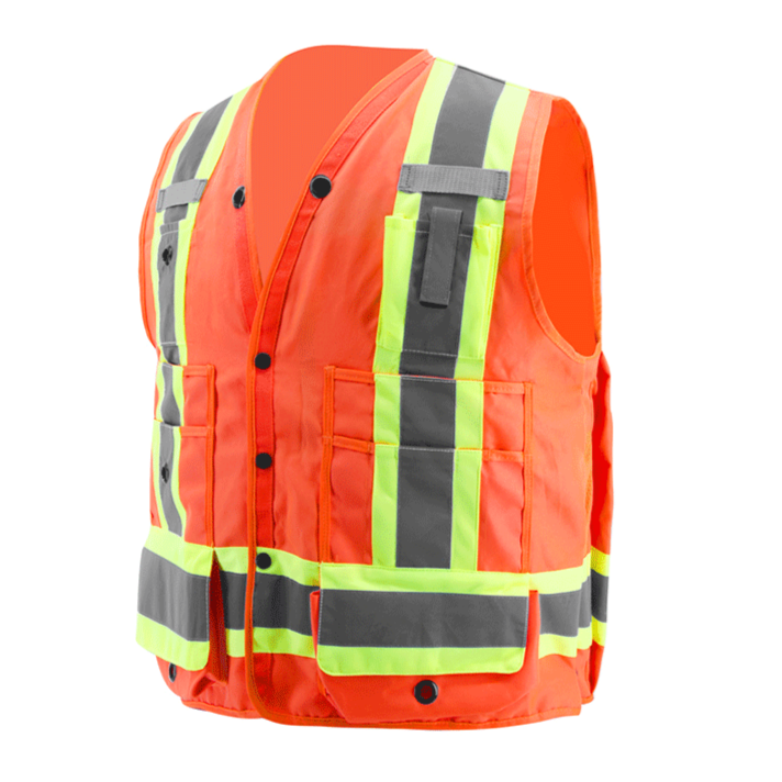 SMASYS Heavy Duty Back Cross Safety Vest with Multi 8 Pockets