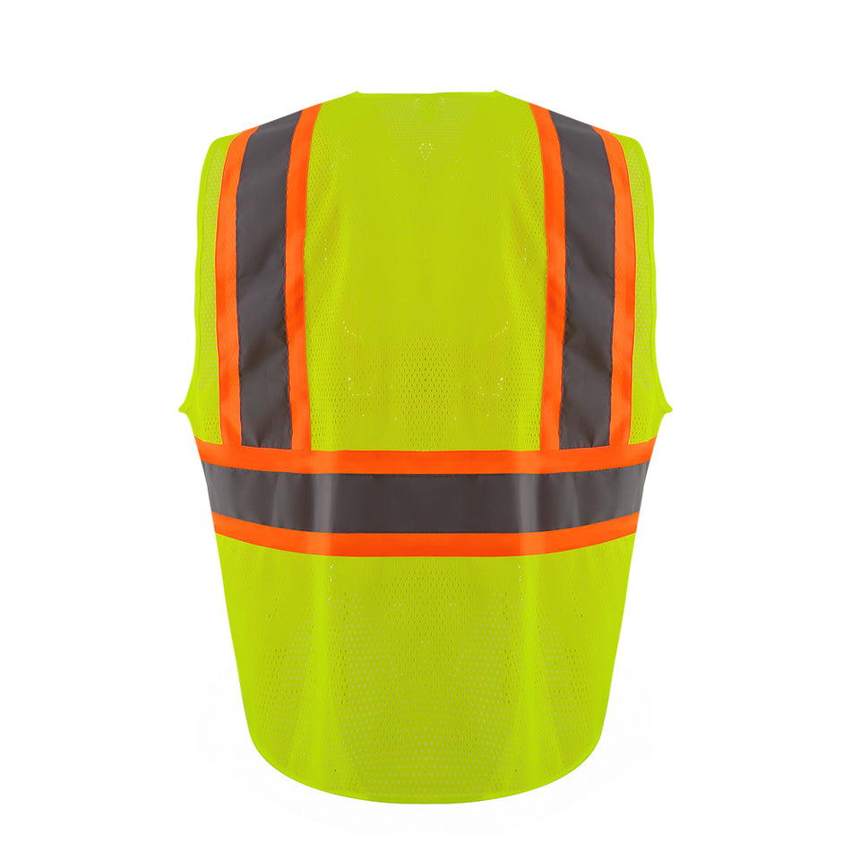 SMASYS Fluorescent Yellow Orange Traffic High Reflective Safety Vest