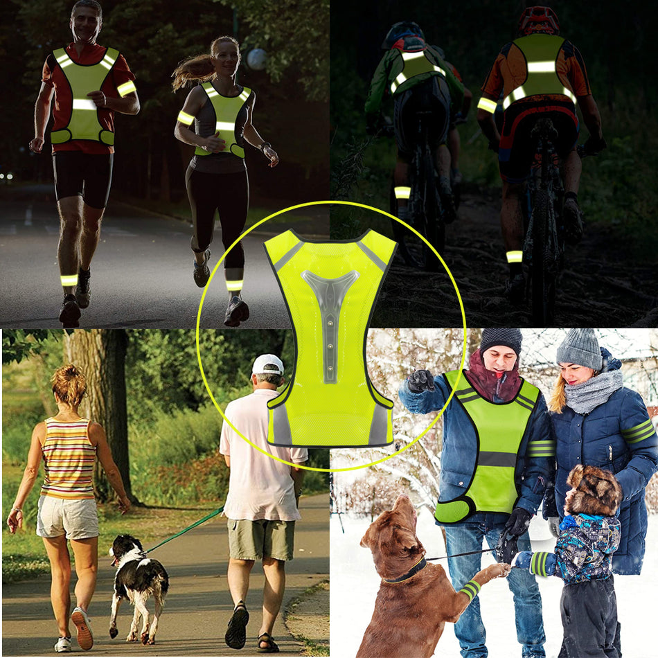 SMASYS Night Jogging Sport USB Led Running Vest Flashing Safety Vest