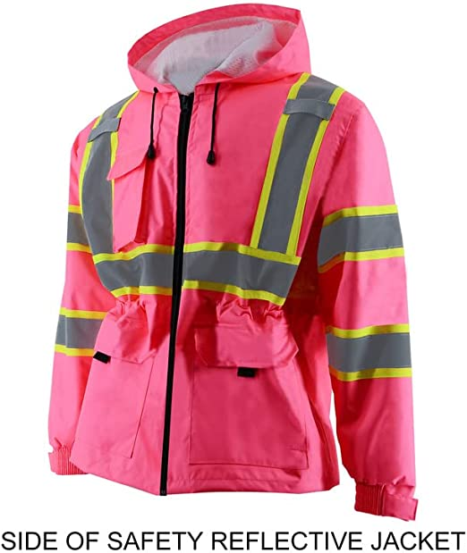 Pink high visibility jackets deals