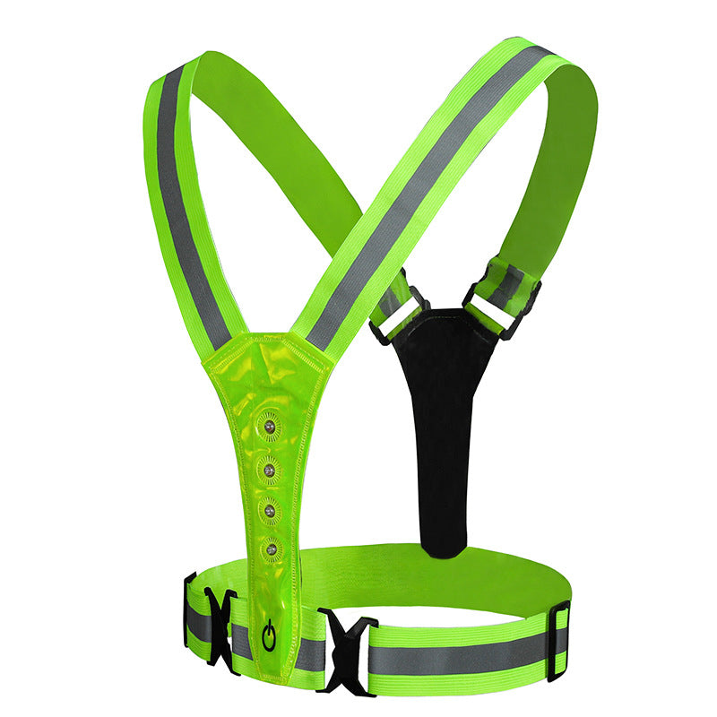 SMASYS Fluorescent Adjustable Belt Led Light Sport Running Safety Vests