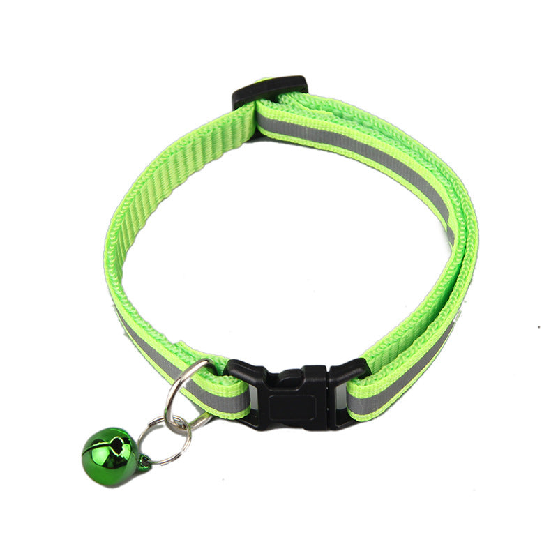 SMASYS Colors Adjustable Nylon Reflective Pet Collar With Bell