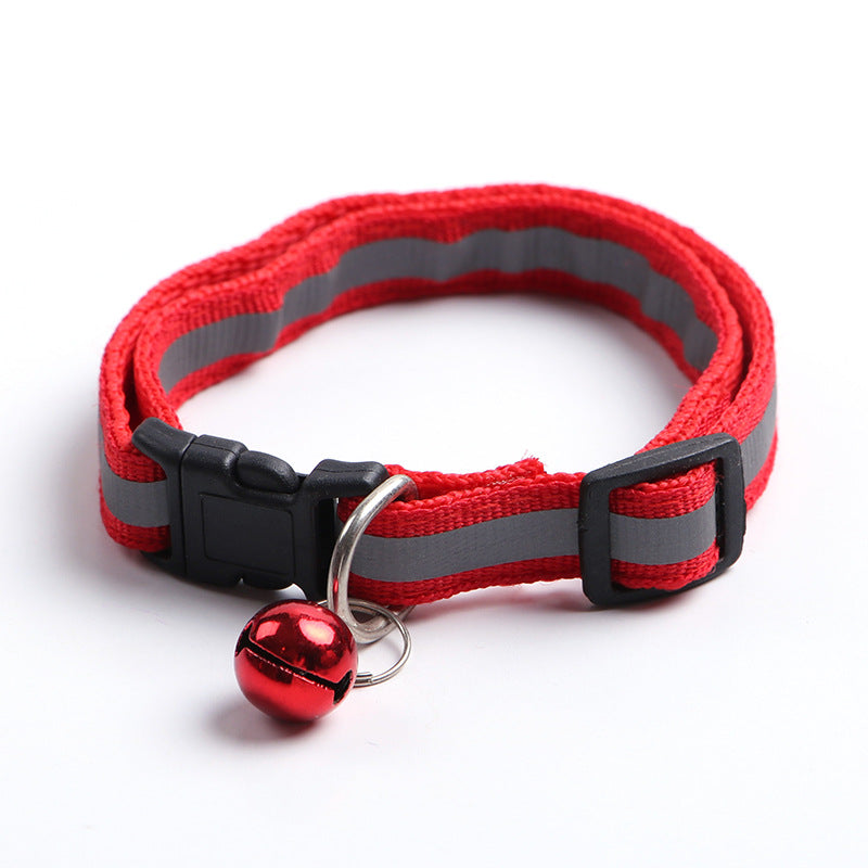 SMASYS Colors Adjustable Nylon Reflective Pet Collar With Bell
