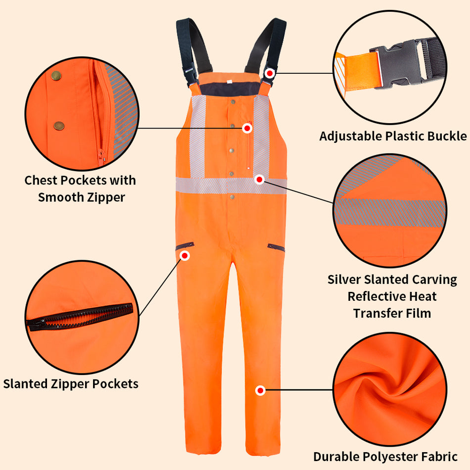 SMASYS Uniforms Work Clothing Silver Slanted Carving Reflective Overall Workwear Coverall with Zipper