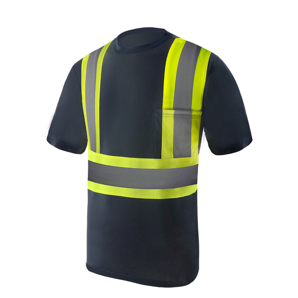 SMASYS Industrial Tape Reflective Shirts, Navy Hivis T-shirt