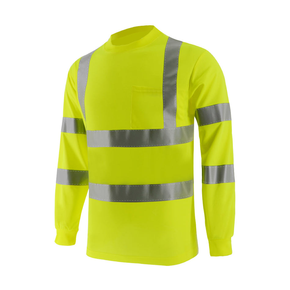 SMASYS Hi Vis Safety Shirt, Long Sleeve Reflective Shirt with Pocket