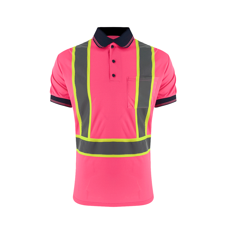 SMASYS Pink Color Safety Long Short Sleeve Shirt