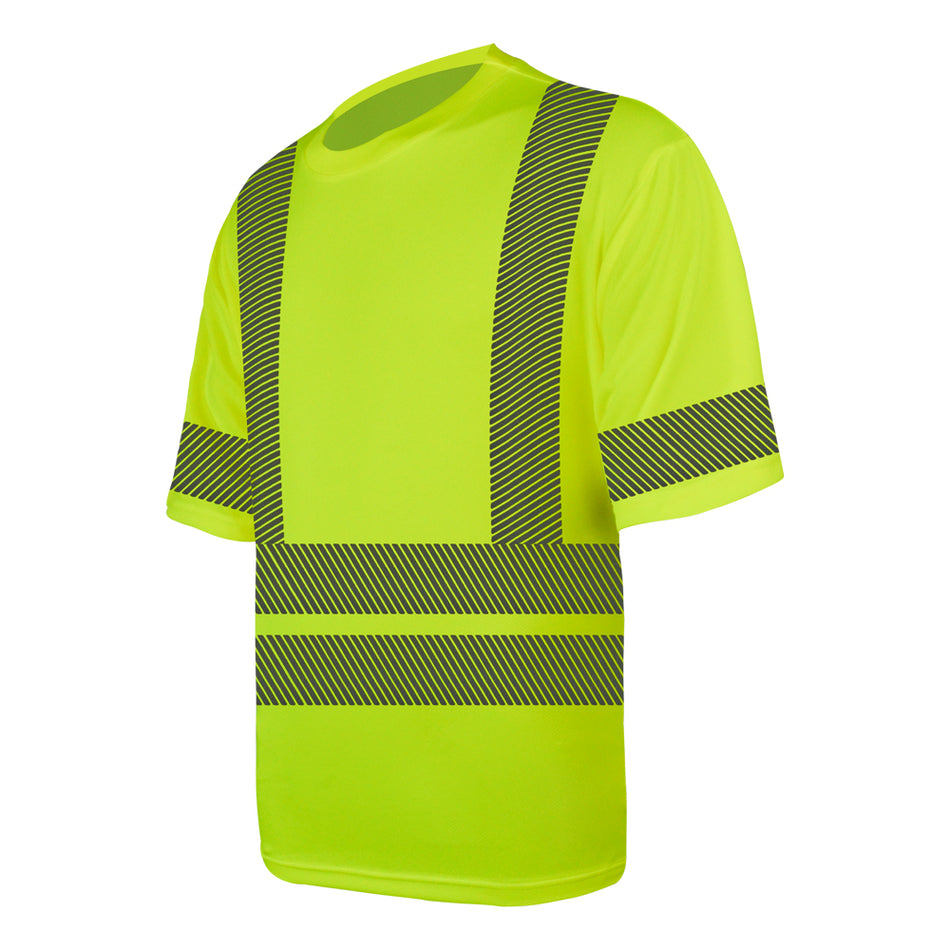 SMASYS Hi Vis Safety T-Shirts with Slanted Carving Reflective Tape