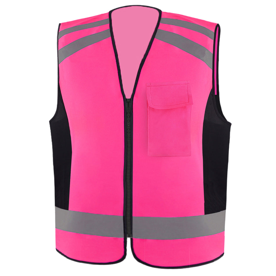 SMASYS High Visibility Pink Safety Reflective Vest for Women