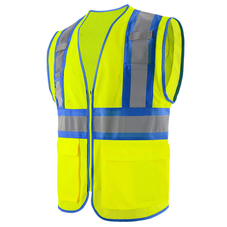 SMASYS Hi Vis Construction Safety Vest, Mesh Two-Tone Reflective Vest