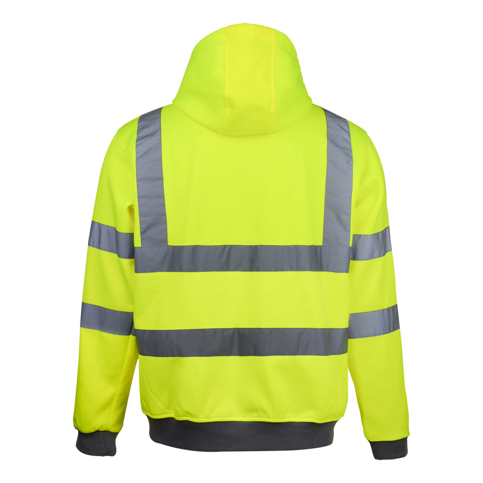 SMASYS Soft High Visibility Fleece Yellow Safety Hoodie