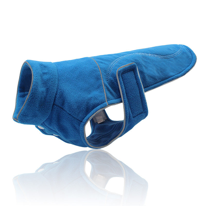 SMASYS Velvet Blazer Winter Fleece Fabric Reflective Dog Jacket