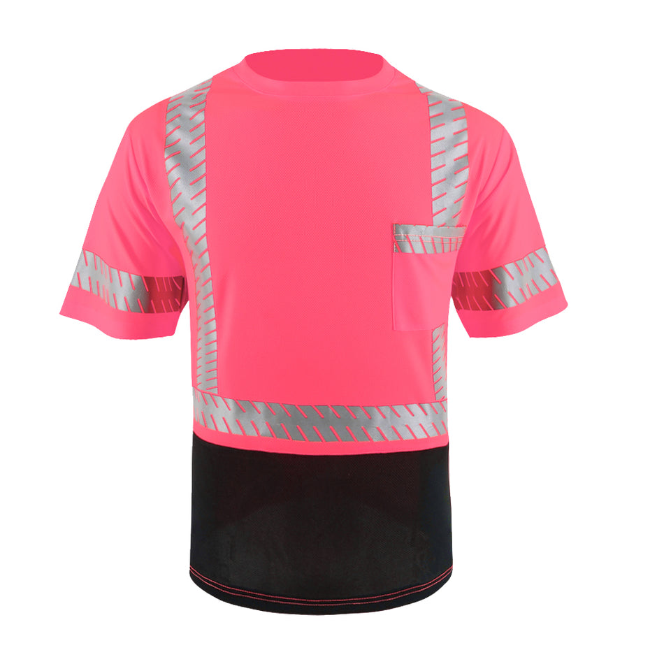 SMASYS Hi Viz Safety Shirt (Reflective Pocket & Black Bottom)