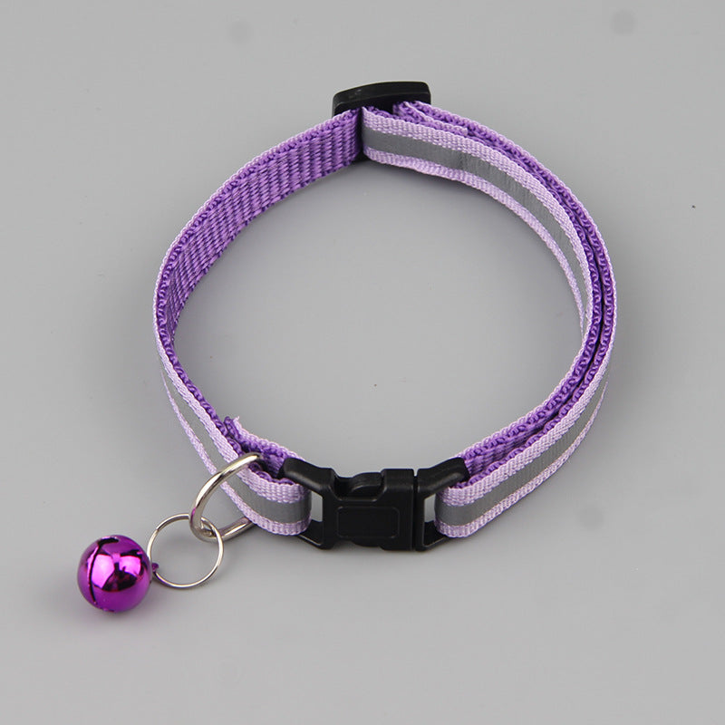 SMASYS Colors Adjustable Nylon Reflective Pet Collar With Bell