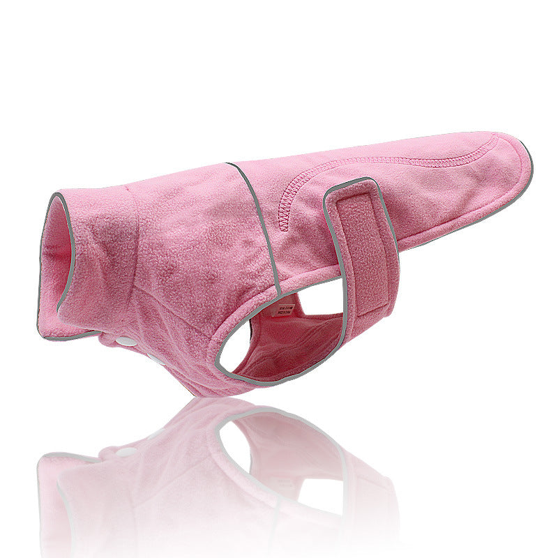 SMASYS Velvet Blazer Winter Fleece Fabric Reflective Dog Jacket