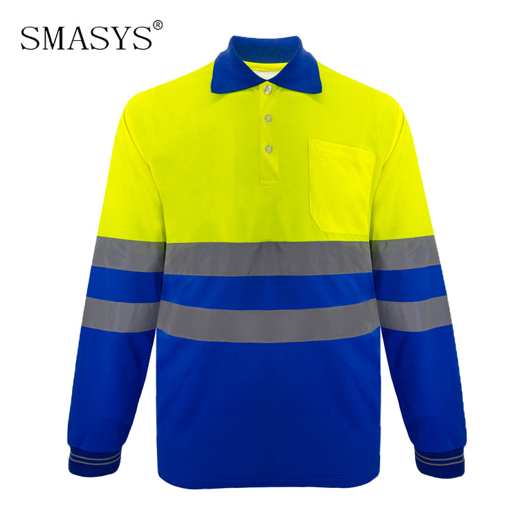 SMASYS Contrast Polo Reflective Safety Shirt