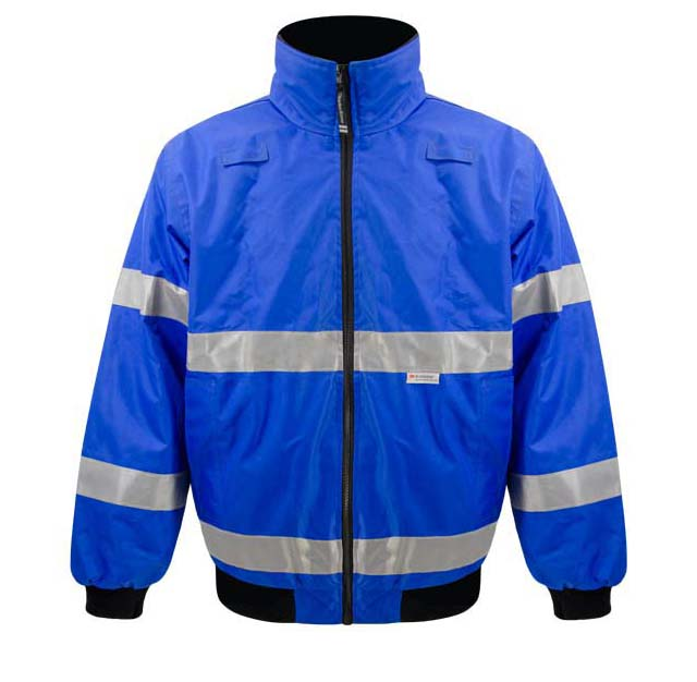 SMASYS Winter Blue Safety Reflective Bomber Jacket