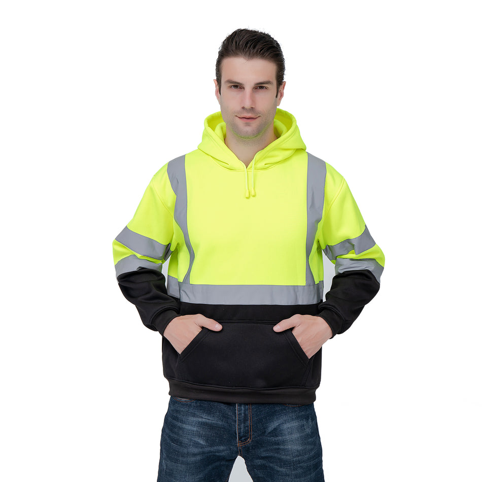 SMASYS ANSI Class 3 High Vis Safety Reflective Sweatshirt Hoodie