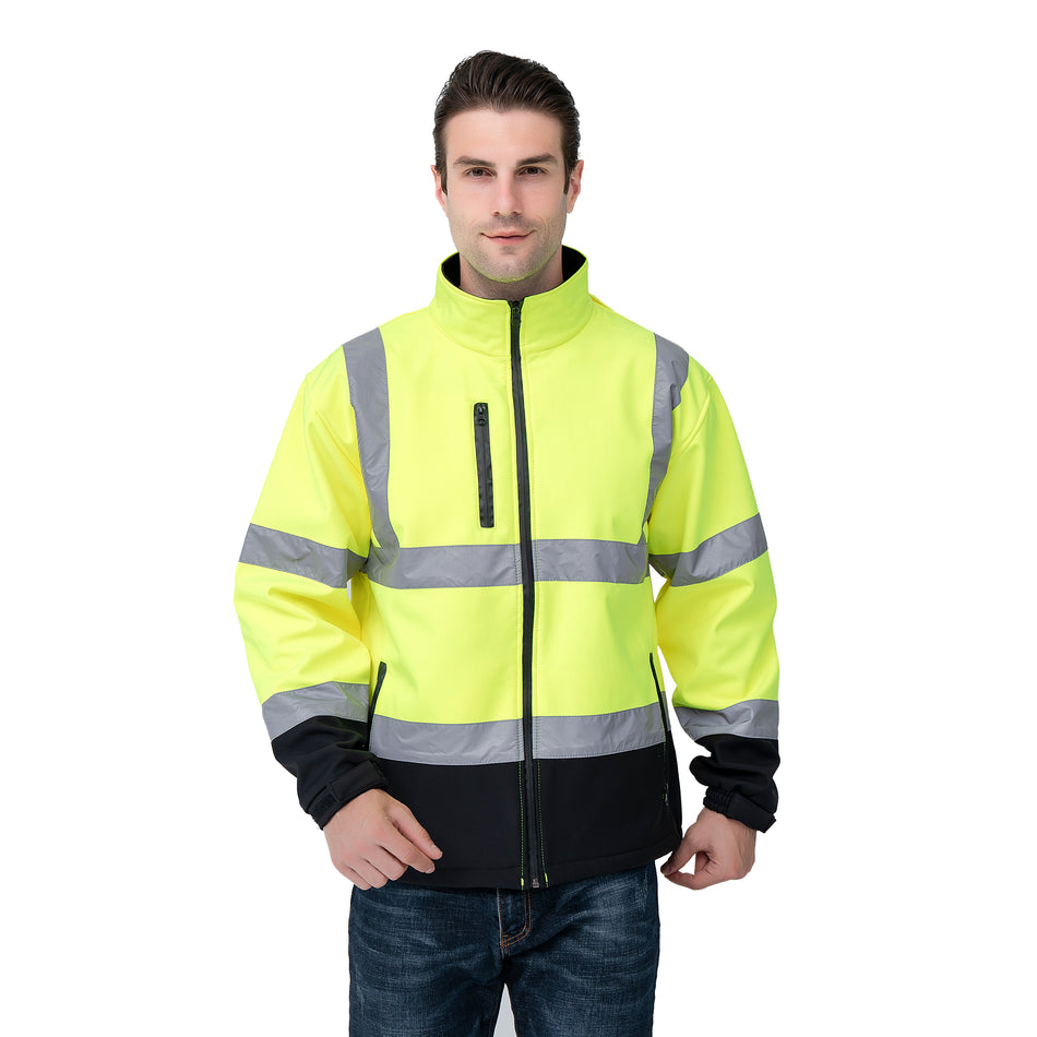 SMASYS Safety Reflective Stripe Softshell Hivis Jacket