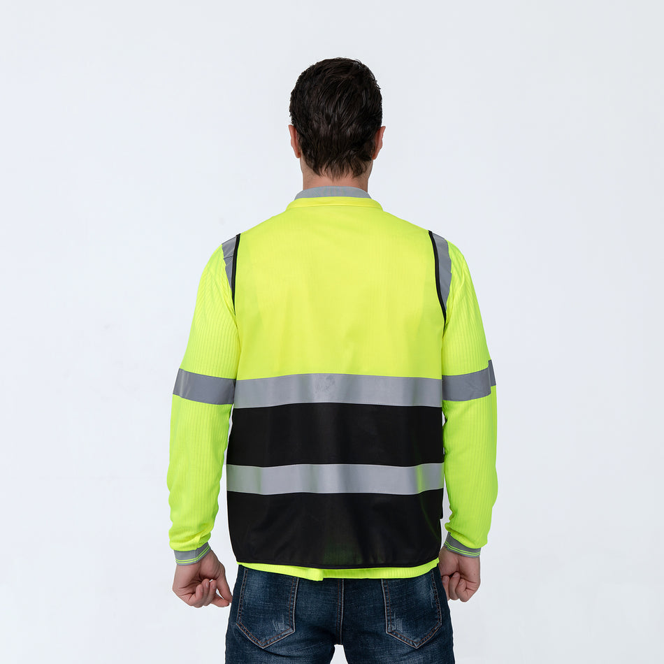 SMASYS Construction High Visibility Security Work Safety Vest with Zipper