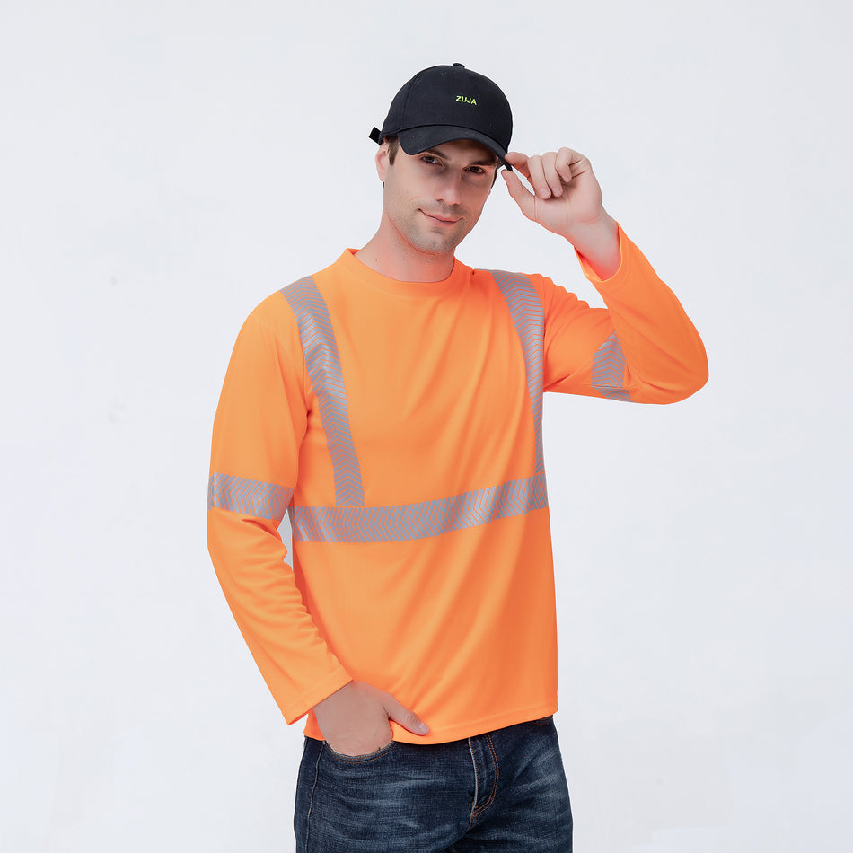 SMASYS Construction Hi-vis Reflective Long Sleeve Safety Shirt