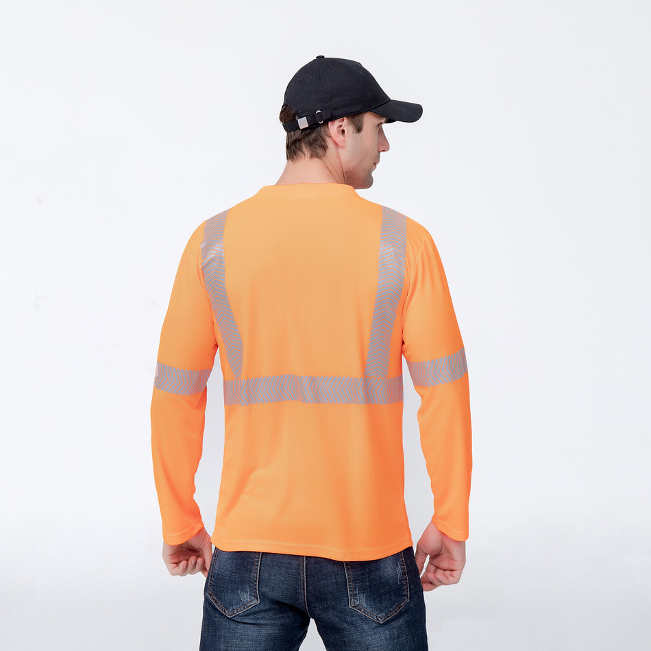SMASYS Construction Hi-vis Reflective Long Sleeve Safety Shirt