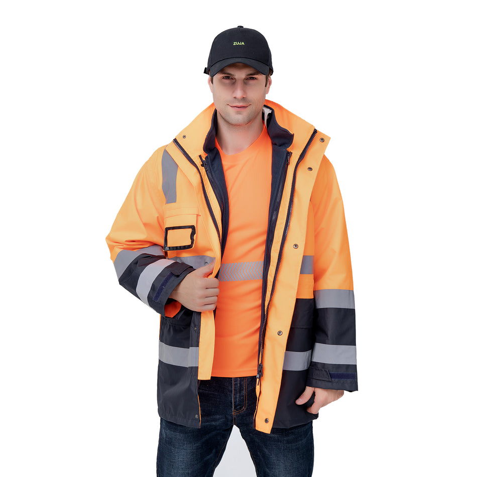 SMASYS Winter Multifunction Reflective Security Safety Workwear 6-in-1 Jacket