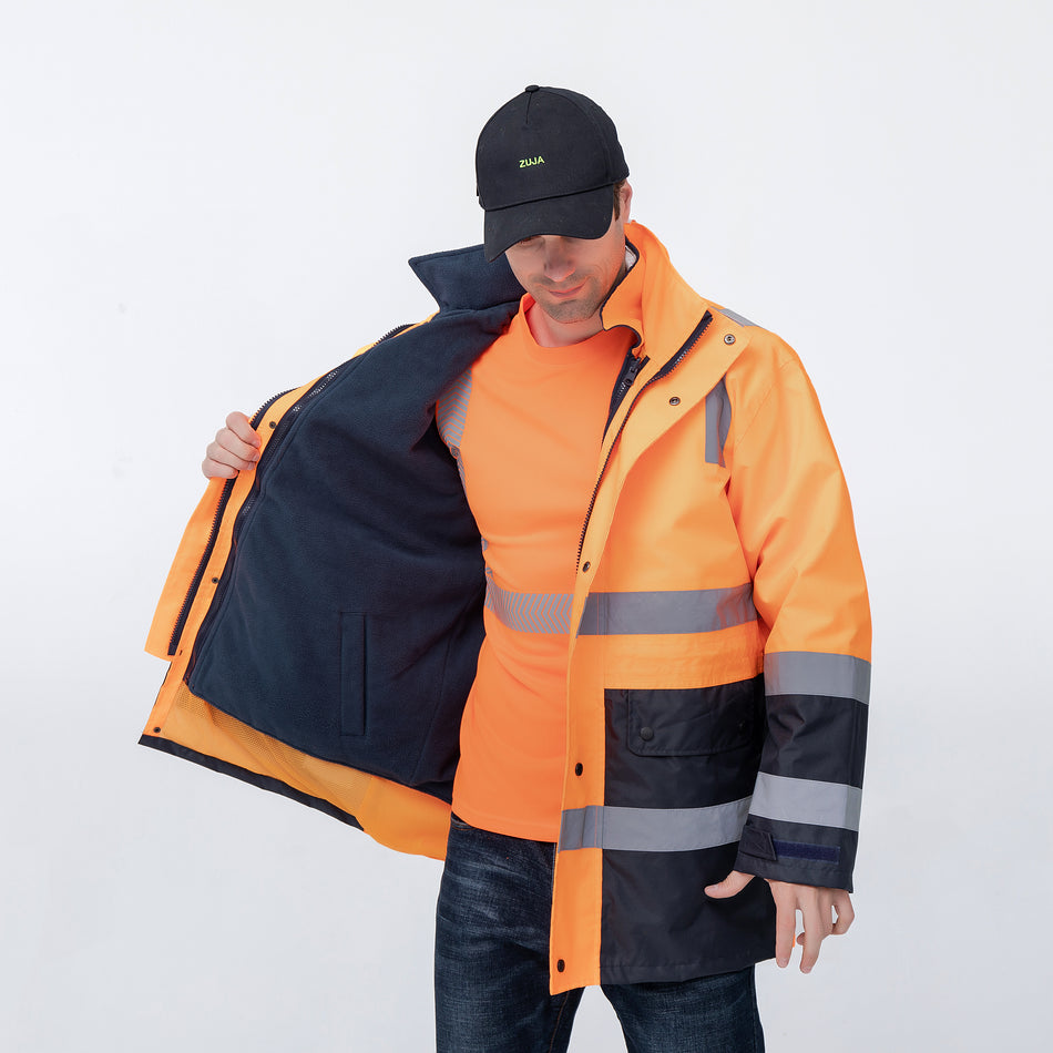 SMASYS Winter Multifunction Reflective Security Safety Workwear 6-in-1 Jacket